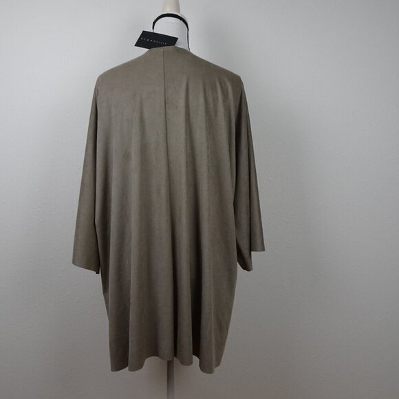 Bryn Walker Open Front Cardigan Women's Plus Size 1X Gray Open Front Made in USA - Picture 6 of 12
